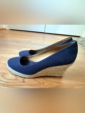 J. Crew Women’s Navy Espadrille Wedge Pumps